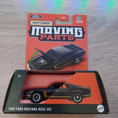Matchbox 1/64 Diecast Moving Parts Black 1969 Ford Mustang Boss 302 • $4.40
