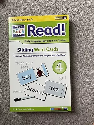 Your Baby Can Read! Early Language Development Sliding Cards 4 Like New • £16