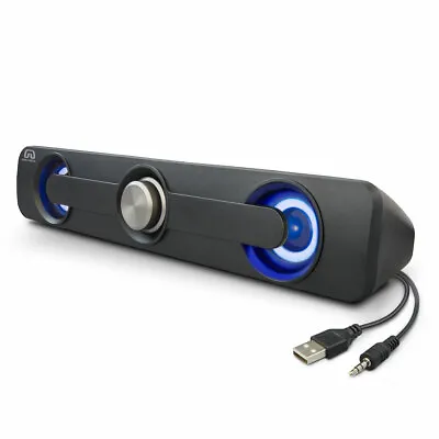 PC Desktop Compact USB Powered Mini Stereo Sound Bar - 3.5mm Audio Connector • $12.99