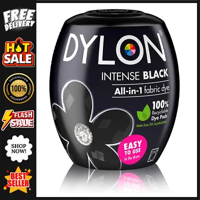 Dylon Washing Machine Fabric Dye Pod Intense Black 350g Free Shipping • £7.99