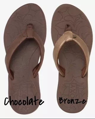 Women's ROXY 'Vickie' Flip Flop Sandals 7 8 9 -  Bronze Or Chocolate • $25