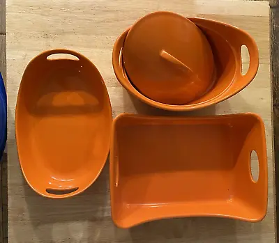Rachel Ray Original Orange 3 Piece Cookware / Bakeware Set • $45