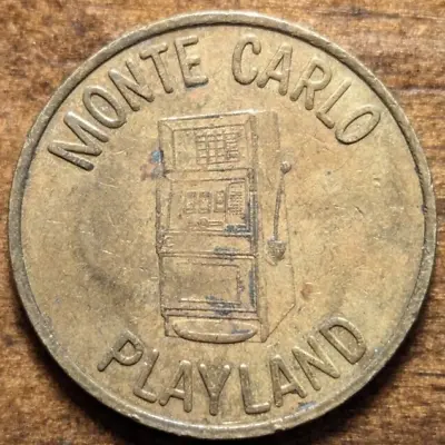 Monte Carlo Playland Slot Machine Pictorial Arcade Game Amusement 25 Point Token • $9.99