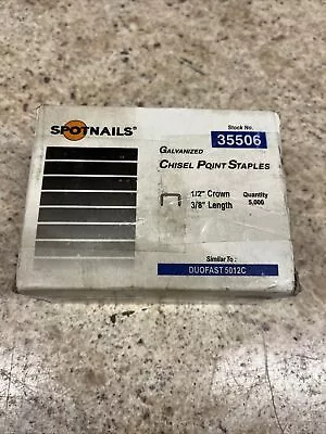 5012C Staples 35506 1/2 Crown 3/8 Length Galvanized 50 Series (5000) • $9