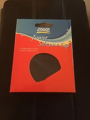 Brand New In Packaging Zoggs Junior Silicone Swimming Cap   Black • £2