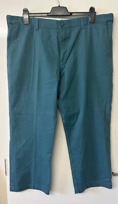 £6.50 • Buy ATLANTIC BAY Mens 40S Teal Green Chino Straight Leg Trousers Waist 40” & Leg 29”