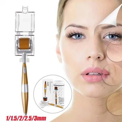 1-3mm ZGTS Titanium Micro Needle Derma Roller Anti-Ageing Acne Wrinkle Treatment • £9.26