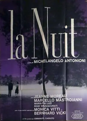 La Notte - Michelangelo Antonioni / Mastroianni - Original Large Movie Poster • $1999.99