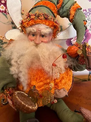 Vintage Mark Roberts Large Heavily Decorated Pumpkin Pie Thanksgiving Fairy • $169