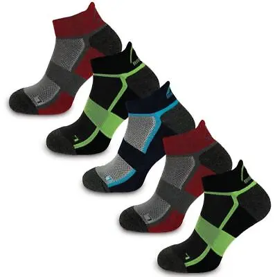 More Mile Bamboo Comfort 5 Pack Cushioned Running Ankle Socks • £14.90