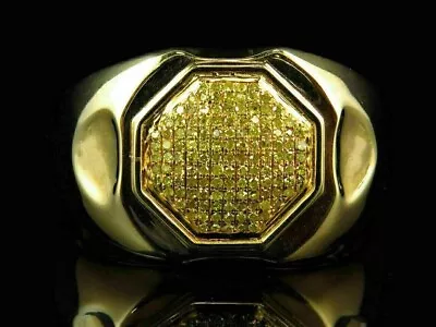 2Ct Round Cut Lab Created Citrine Men's Wedding Band Ring 14K Yellow Gold Plated • $157.73