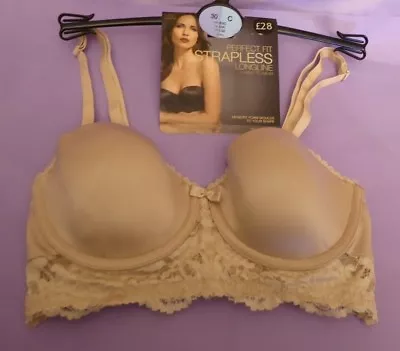 Marks & Spencer 30C New Almond Perfect Fit Strapless/multiway Longline Bra • £17.99