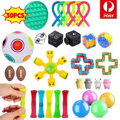 $25.98 • Buy 30Pack ADHD Figet Toys Set Stress Relief Sensory Tools Bundle Autism Kids Adults