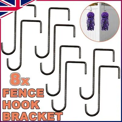 Fence Hooks Heavy Duty Over Door Hooks Plant Hanger Garden Hanging Brackets New • £7.19