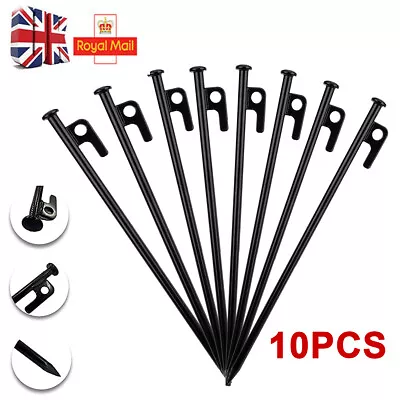 £15.19 • Buy 10PCS Steel Tent Pegs 12inch Heavy Duty Gazebo Marquee Stakes Ground Sand Nail