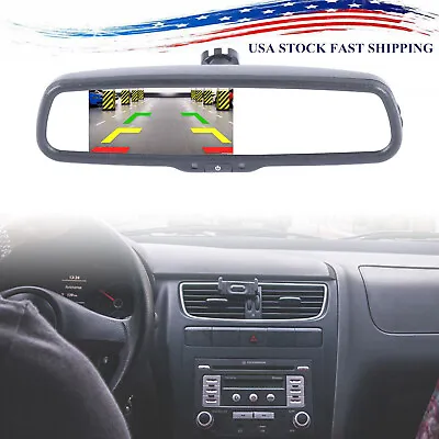 4.3'' LCD TFT Car Rear View Mirror Monitor For Backup Reverse Camera DVD VCD Kit • $43