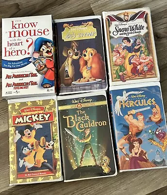 Lot Of 6 Walt Disney VHS VCR Video Tapes Snow White And More Vintage Movies • $10