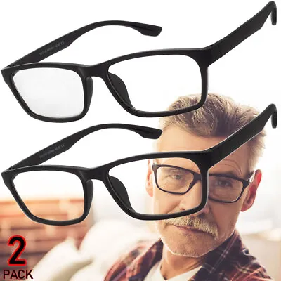 Reading Glasses Mens Womens Reading Glasses 2 PACK Square Frame Readers Unisex • $7