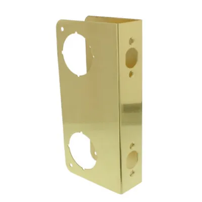 Deadbolt & Door Reinforcer Repair Plate Polished Brass Add Security & Safety • $13.45