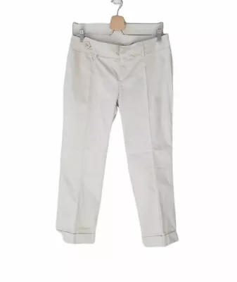 NWT VERTIGO PARIS 8 Oyster Woven Cropped Cuffed Pant Women • $39.99