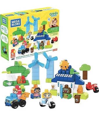 Mega Bloks Green Town Build & Learn Eco House Building Set 92 Big Building • £26