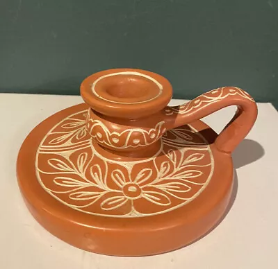 Pablo Zabal Chile Art Pottery Terracotta Candle Holder Signed Rare • $24.95