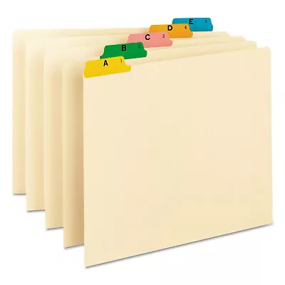 Smead Recycled Top Tab File Guides Alpha 1/5 Tab Manila Letter 25/Set 50180 • $17.21