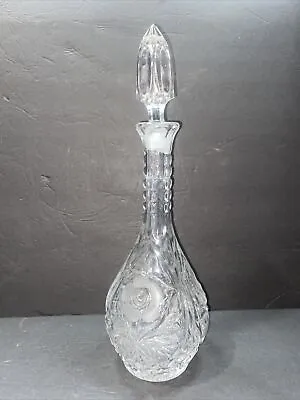 Vintage Crystal Decanter With Stopper  16” Tall • $29.99