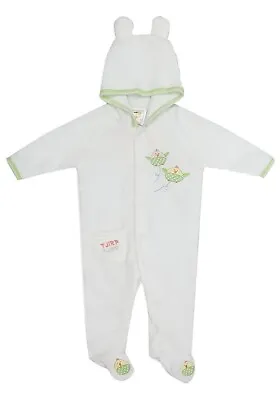 £7.99 • Buy Baby Unisex Babygrow Off White Chicken Embroidery Soft-Touch Fleece Sleepsuits
