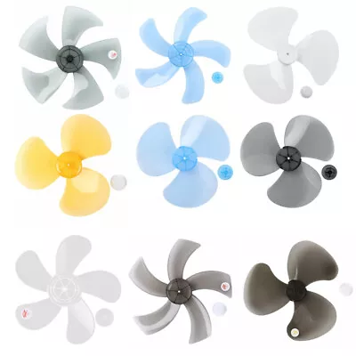 Household Plastic Fan Blade 3/5 Leaves+Nut Cover Standing Pedestal Table Fanner • £14.99