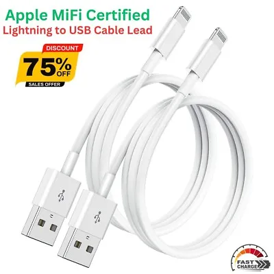 Genuine Official 2m/1m IPhone Charger For Apple USB Lead5 6 7 8 X XS XR 11 12Max • £8.99