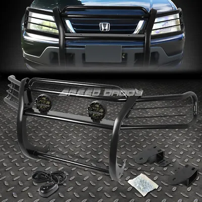 Black Brush Grille Guard+round Smoke Fog Light For 97-01 Honda Crv/cr-v Rd Suv • $348.98