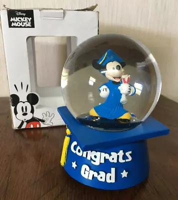 Disney Mickey Mouse Congrats Grad Musical Snowglobe Waterglobe Free Shipping • $23