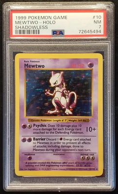 $31 • Buy PSA 7 Pokemon 1999 Base Set Mewtwo Shadowless Holo 10/102