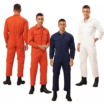 Men's Long Sleeve Work Jumpsuit Zip-Front Work Coverall Mechanic Uniform&Pockets • $35.87