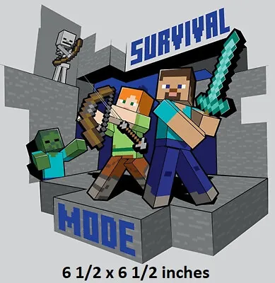 Survival Mode Alex Steve Decal Minecraft Characters Peel Stick Art Sticker Decor • $8
