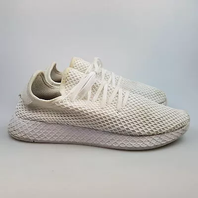 Men's ADIDAS 'Deerupt' Sz 12 US Shoes White Low Net Casual | 3+ Extra 10% Off • $41.99