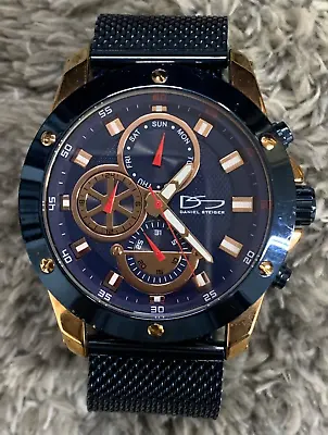 $299.99 • Buy Rare Daniel Steiger Date Calendar WR Luxury Watch Laser Blue Milanese Mesh Strap