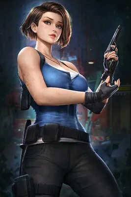 $20 • Buy Resident Evil Jill Valentine Anime Style Poster 24X36 Inches