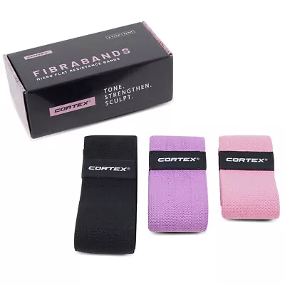 CORTEX FibraBands Fabric Premium Resistance Bands 3 Pack (82mm) Booty Bands • $47.99