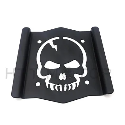 Skull Backrest Sissy Bar Plate Matt Black Universal Fit  • $9.99