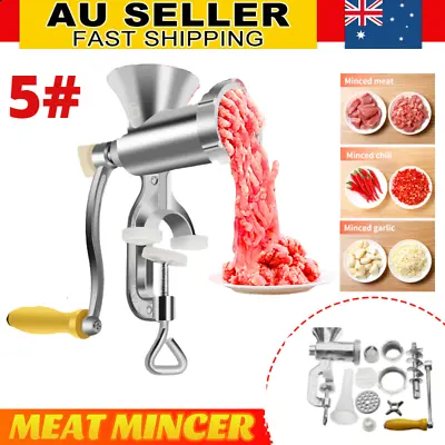 $27.99 • Buy 5# Manual Kitchen Meat Grinder Mincer Stuffer Table Hand Sausage Filler Maker AU