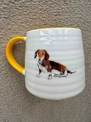 Bnwt M & S Yellow & Cream Dachshund Dog China Mug!! • £5