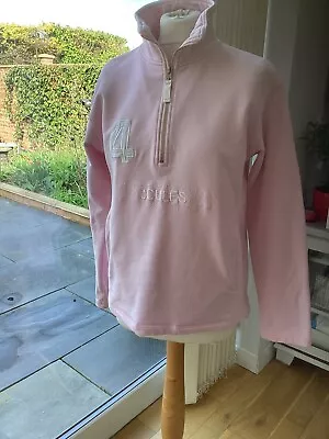 Joules Ladies Polo Type Sweatshirt Size S. Pink/ White Detail. Good Condition • $8.84