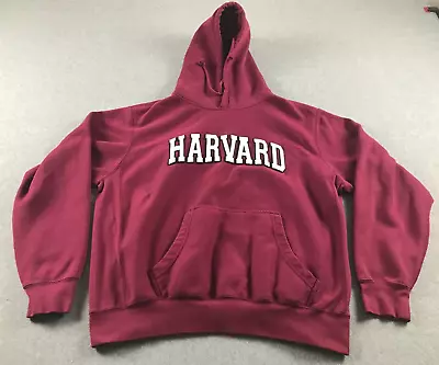 Vintage MV Sport Hoodie Mens Large Pro-Weave Harvard University Spellout Baggy • $24.99