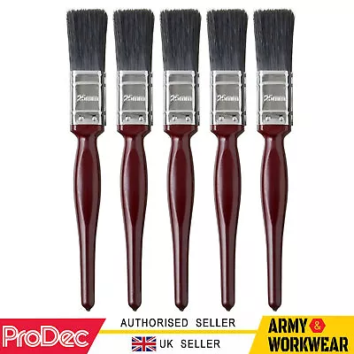 Prodec One Inch Paint Brushes 1  25mm Mixed Bristle Paint Brush Set Small Brush • £5.95