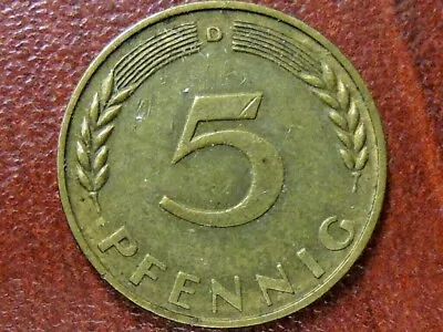 1950-D German Five (5) Pfennig Coin  • $2.29
