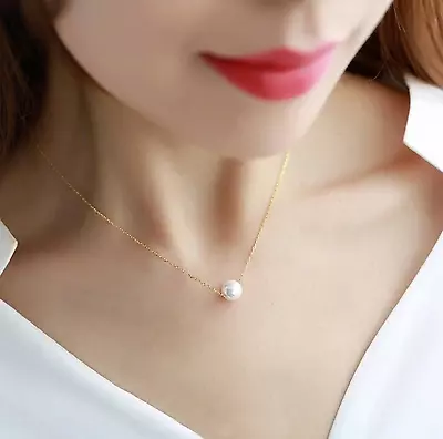 Single Pearl Of Love Necklace - Gold Chain Gift • $4.75