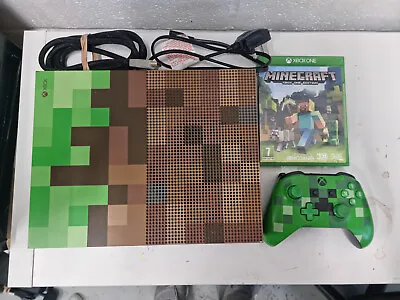 Microsoft Xbox One S Minecraft Limited Edition 1TB Green & Brown - Read Listing • £139.95