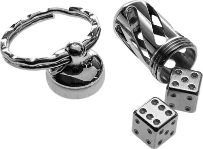 LionSTEEL Set Of Two Steel Dice Comes In Acorn-Sized Steel Keychain Container • $31.49